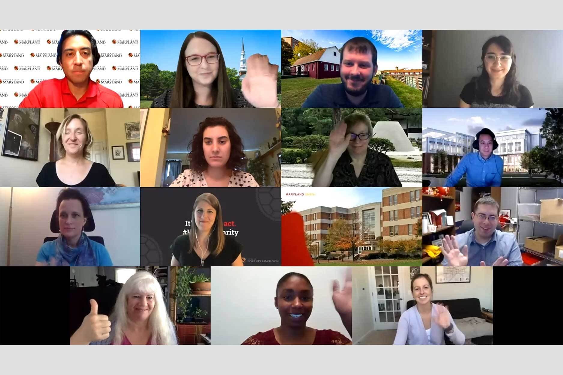 Screenshot of the Zoom attendees to the UMDSocial virtual event in 2021